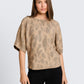 knit hairy printed batwing swe - 1052778