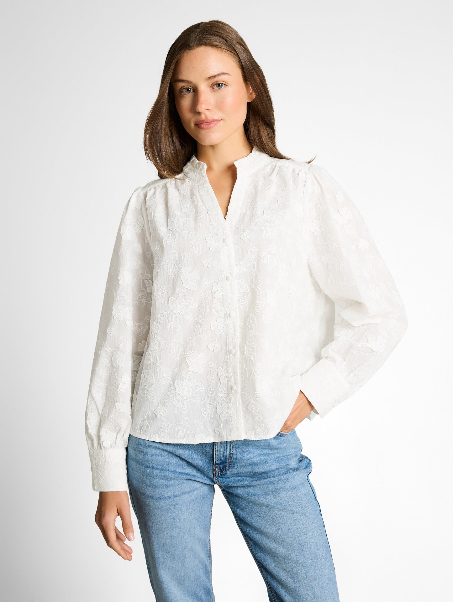 blouse with ginko embroidery - 1050775