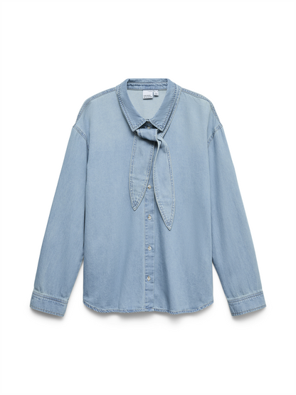 VMVIONETTE LS DENIM BOW SHIRT YO327 - 10346826