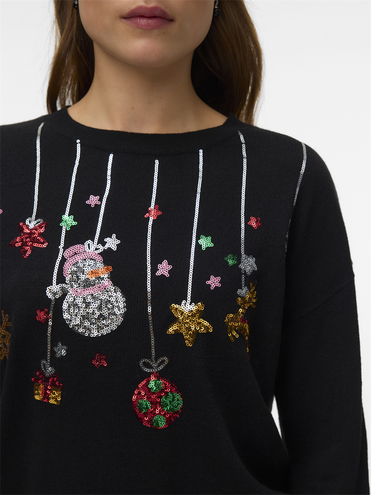 VMNEW GLITTER LS O-NECK PULL. XMAS - 10347076