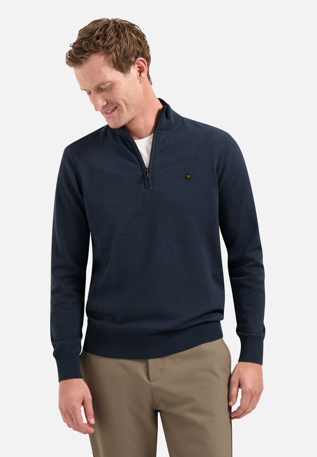 Pullover Half Zip 2 Coloured Melang - N2185