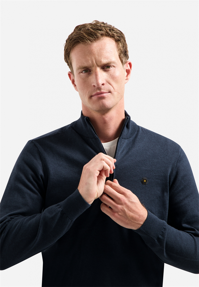 Pullover Half Zip 2 Coloured Melang - N2185