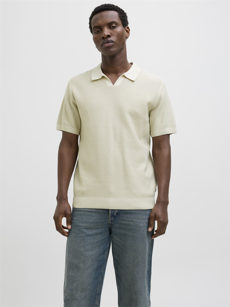 JPRCCEASTON KNIT SPLIT NECK SS SN - 12273012