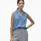 VMHARPER SL COLLAR SHORT TENCEL TOP - 10283751