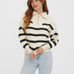 VMSABA STRIPE LS HIGHNECK BLOUSE GA - 10269246