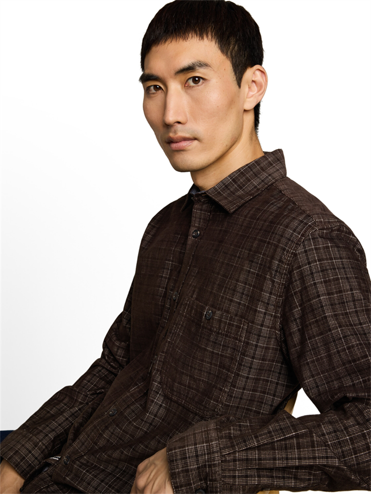 corduroy checked shirt - 1052331