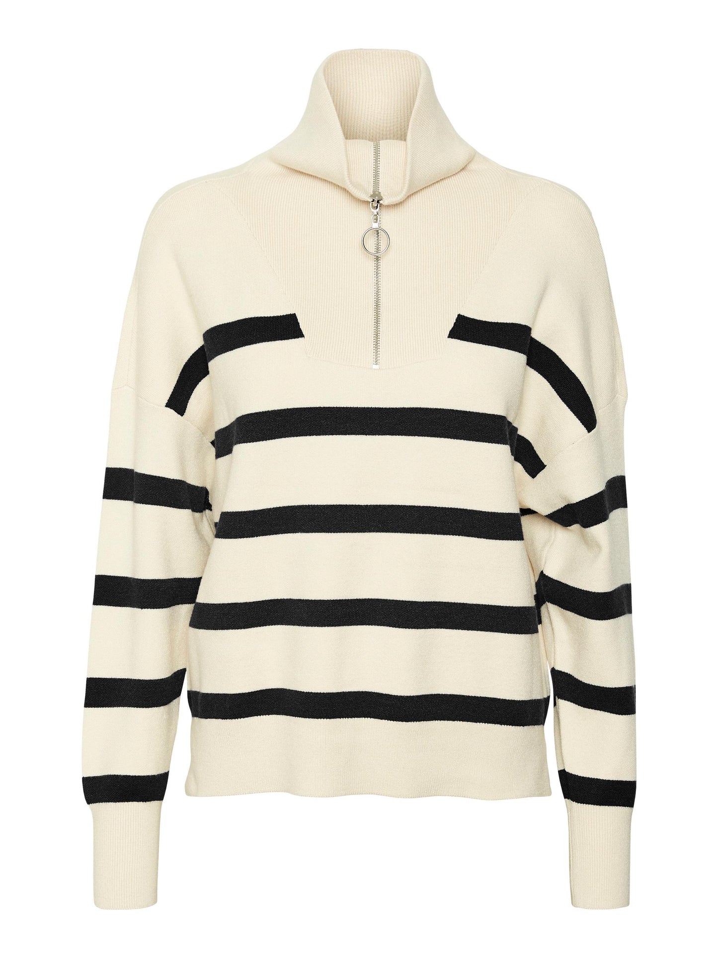 VMSABA STRIPE LS HIGHNECK BLOUSE GA - 10269246