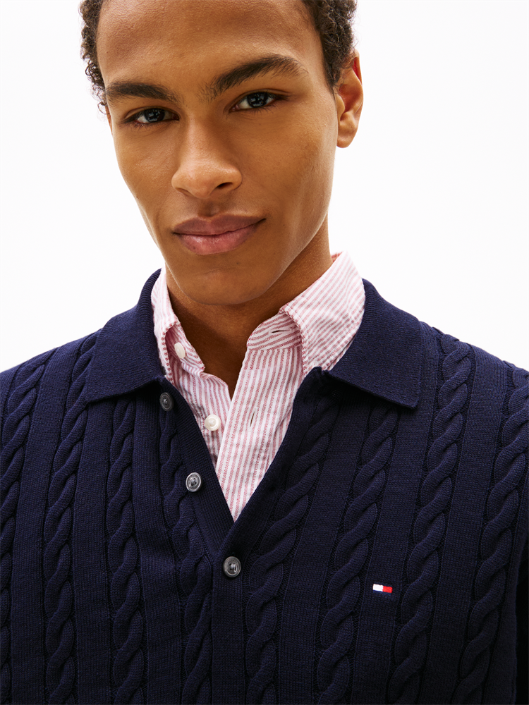 CLASSIC COTTON CABLE LS POLO - MW0MW41955