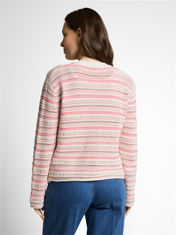 knit structured stripe cardiga - 1050786