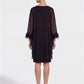 Kurzes Kleid mit Chiffon-Cape - 68955