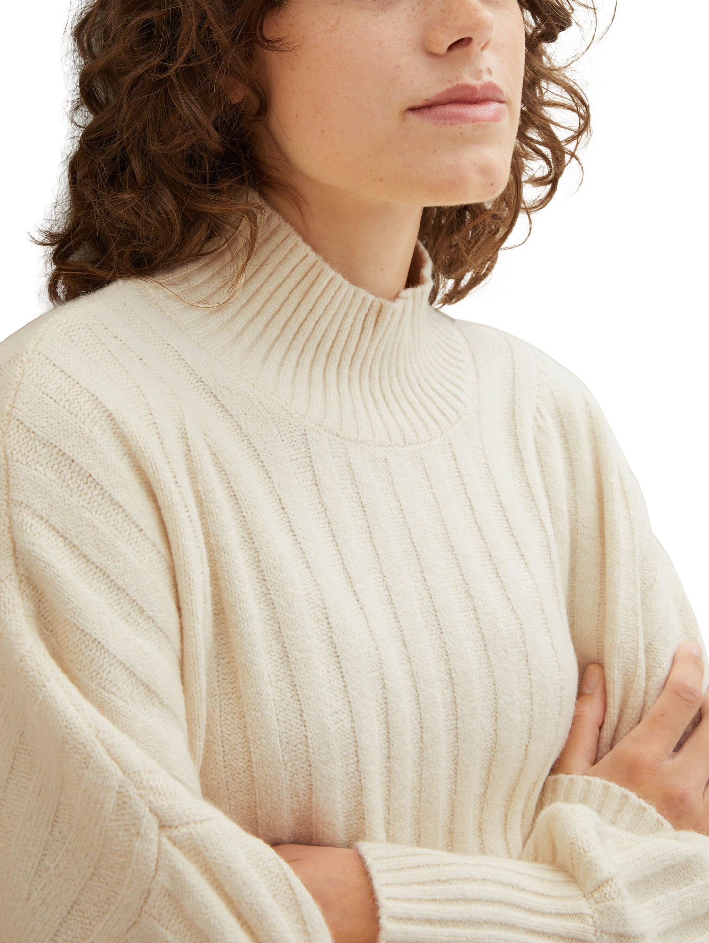 knit wide rib pullover - 1040018