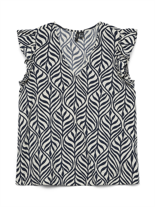VMJOSIE SL V-NECK TOP WVN BOO - 10303762