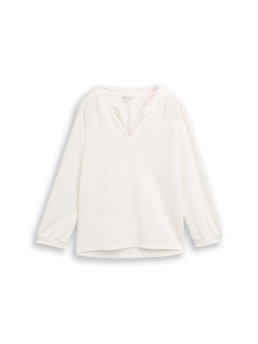T-shirt henley with gathering - 1050430
