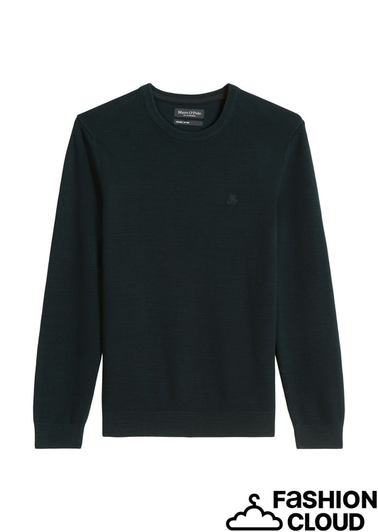 Crewneck, cotton slub, piqué struct - B21502360074