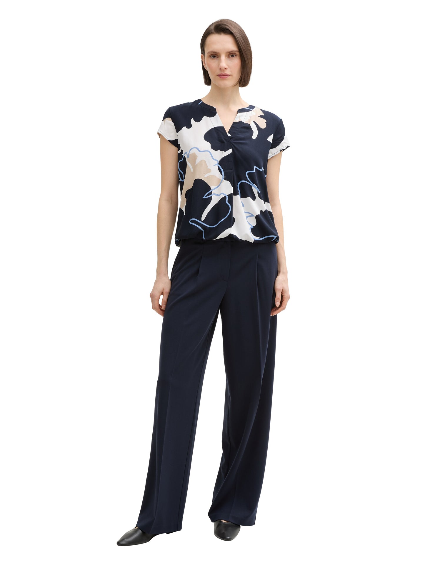 blouse printed shortsleeve - 1045238