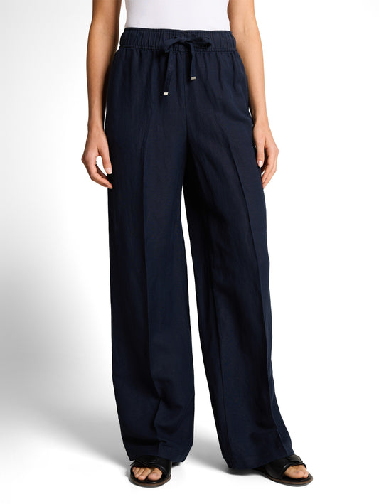 linen loose fit wide leg pants - 1050573