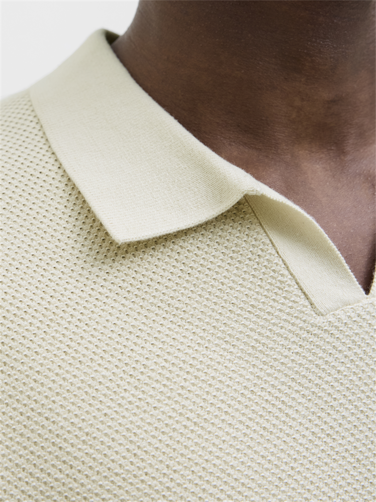 JPRCCEASTON KNIT SPLIT NECK SS SN - 12273012