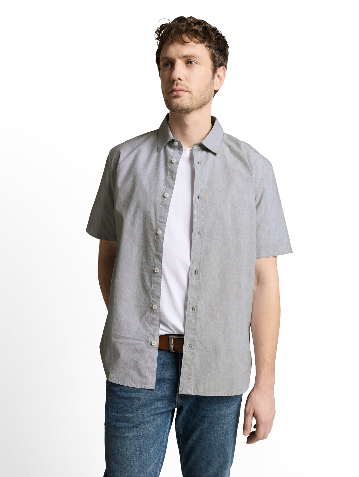 striped poplin shirt - 1049594