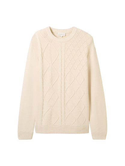 cable crewneck knit - 1043343