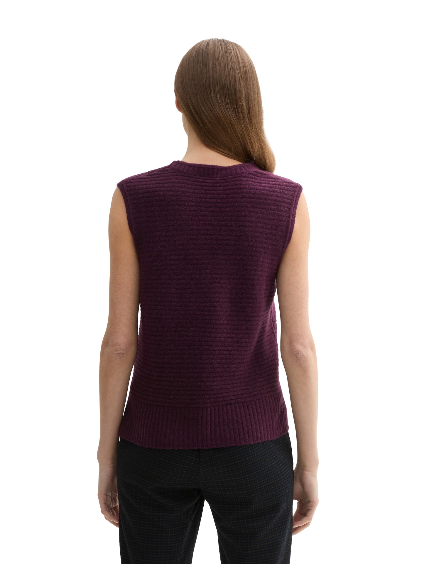 knit cosy vneck vest - 1043062