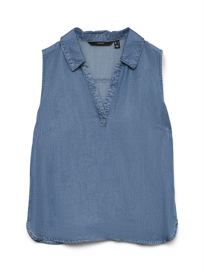 VMHARPER SL COLLAR SHORT TENCEL TOP - 10283751