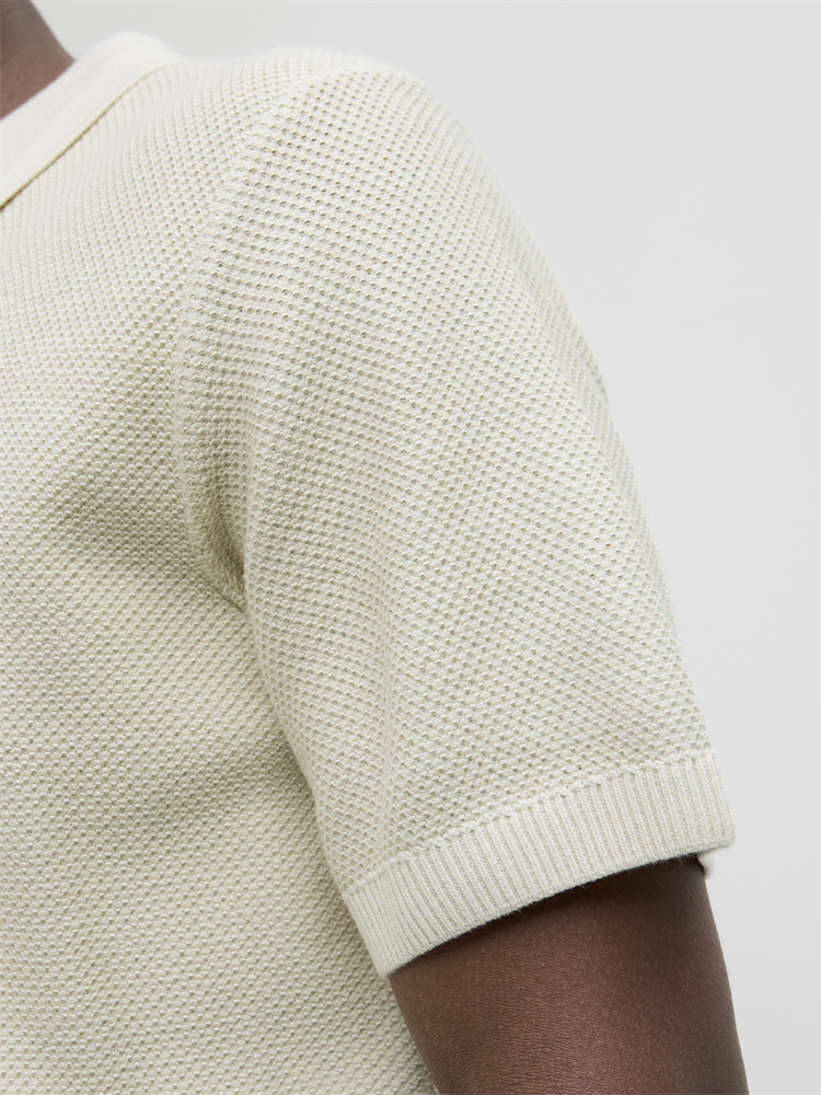 JPRCCEASTON KNIT SPLIT NECK SS SN - 12273012