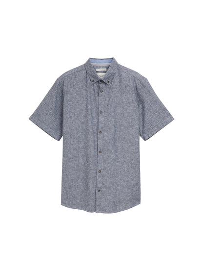 printed cotton linen shirt - 1045099