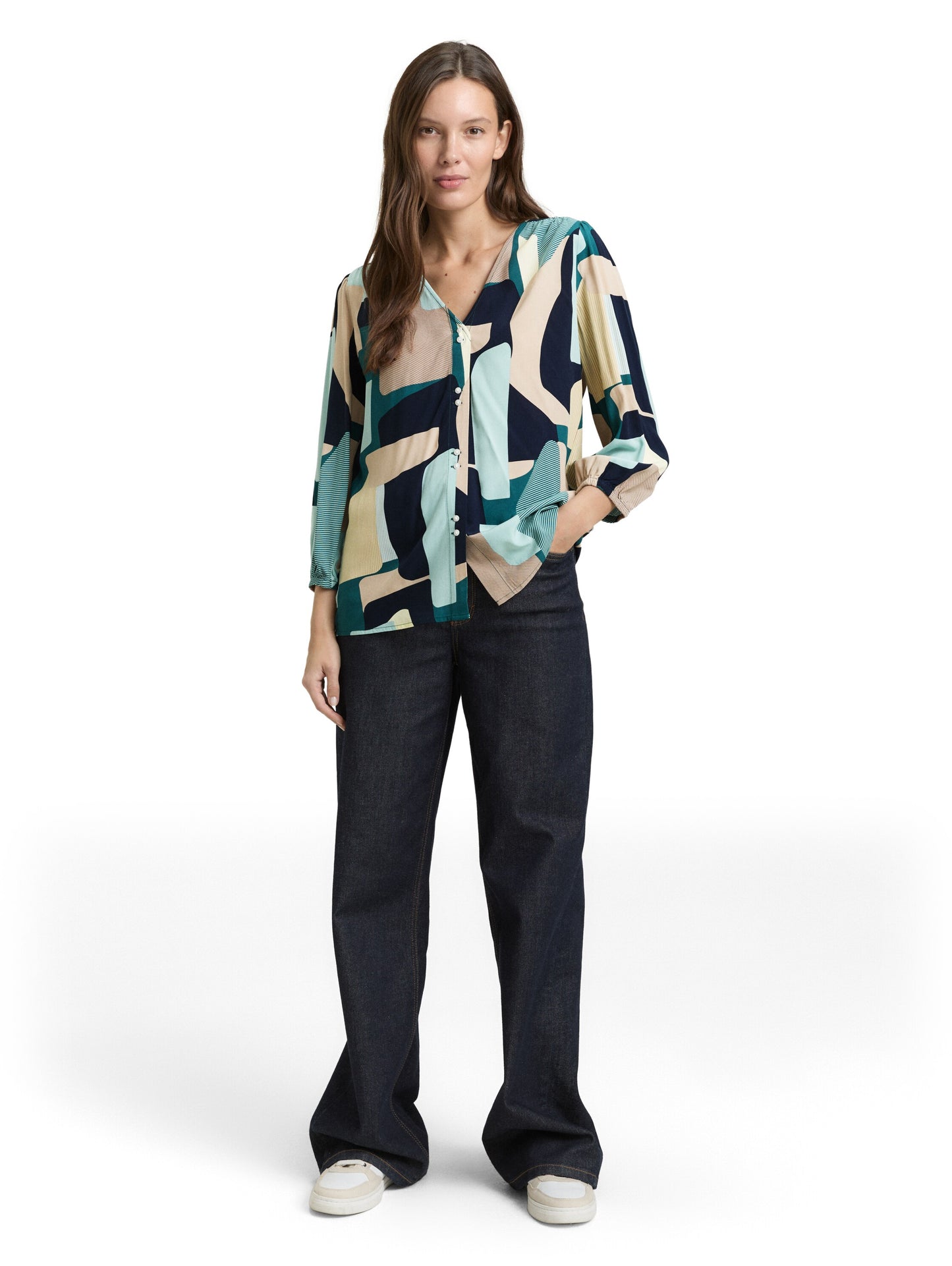 blouse with V-neck - 1049794