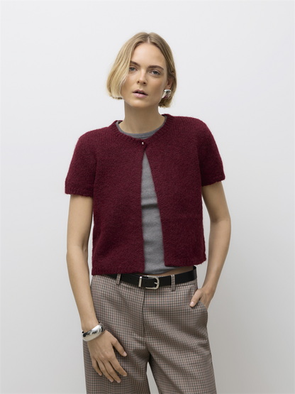 AWSILJA SS O-NECK SHORT KNIT CARDIG - 10329650
