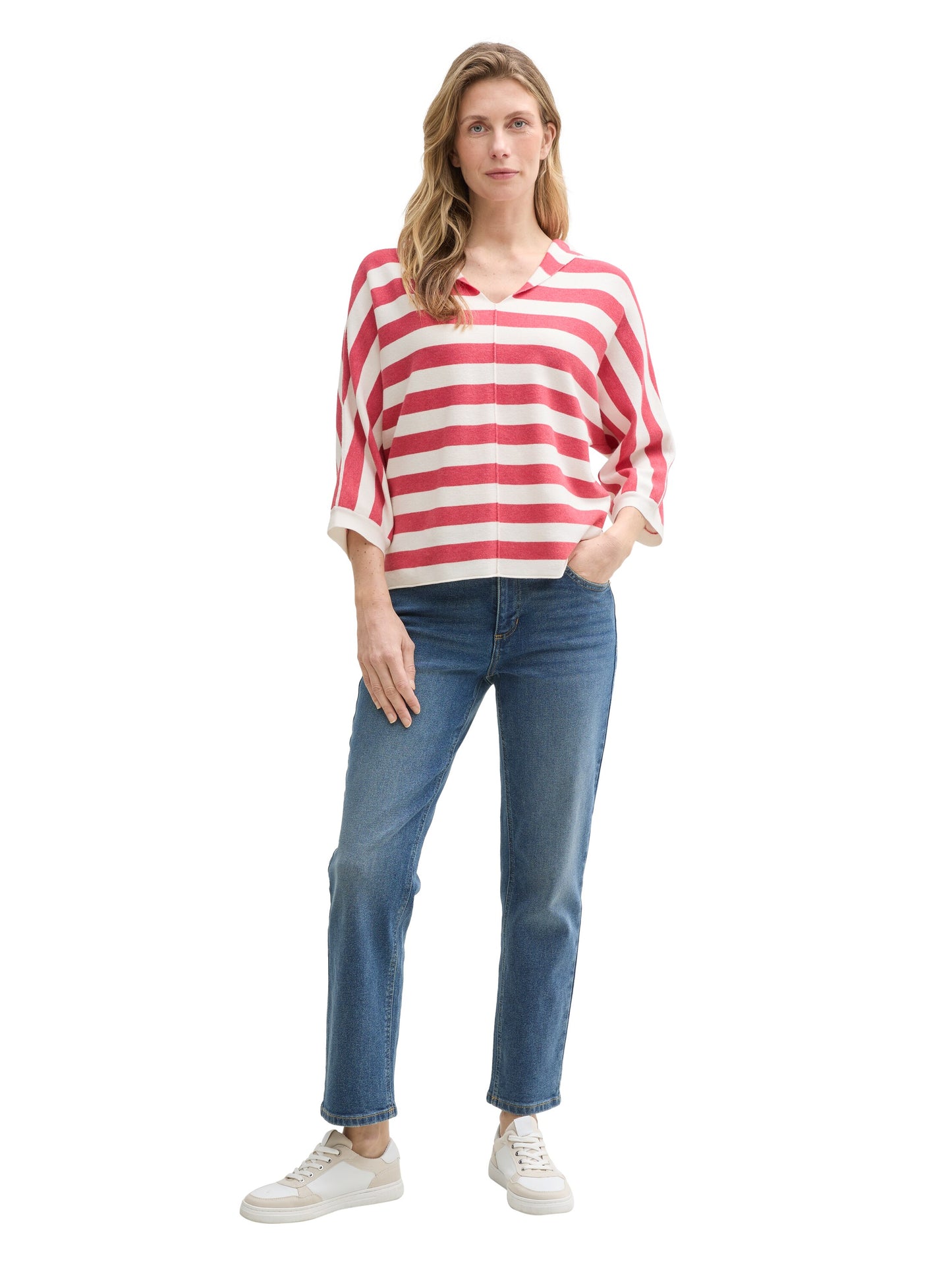 knit striped hoody - 1046023