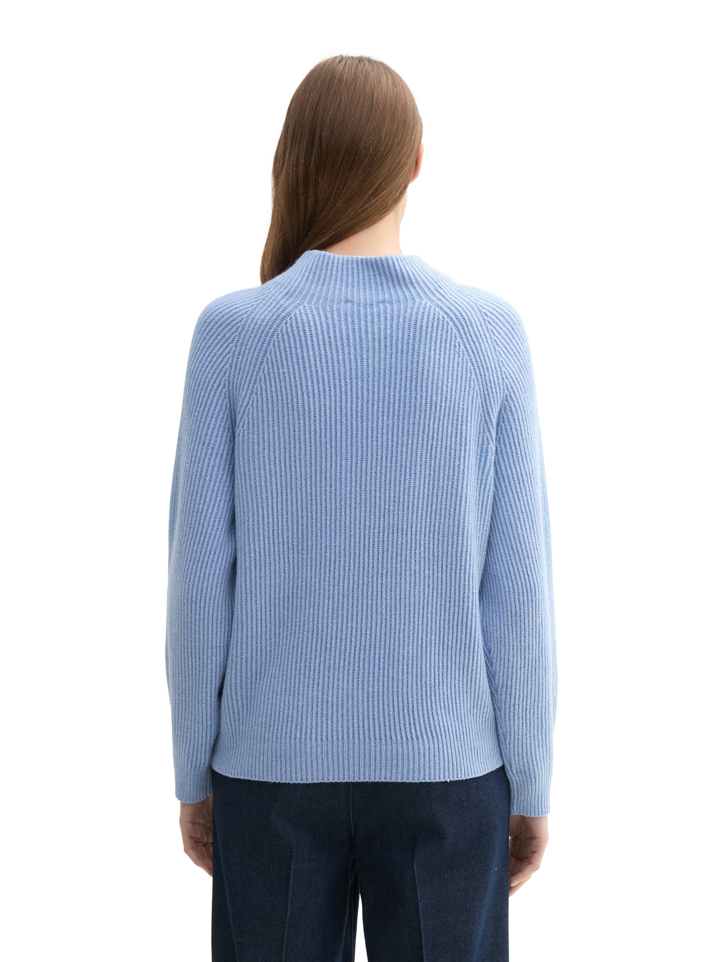 knit plated rib pullover - 1042957