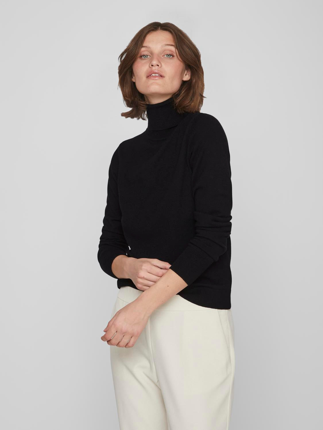 VICOMFY L/S ROLLNECK KNIT TOP/SU/PB - 14087512