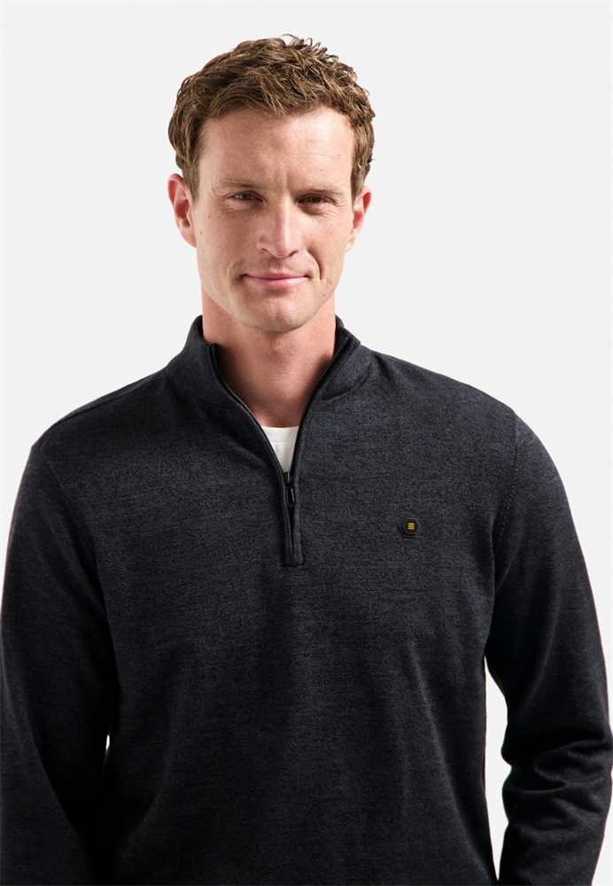 Pullover Half Zip 2 Coloured Melang - N2185