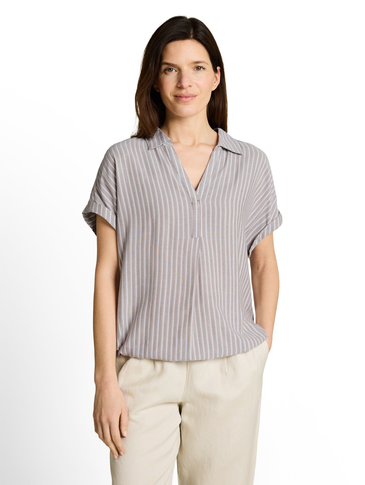 blouse striped shortsleeve - 1049797
