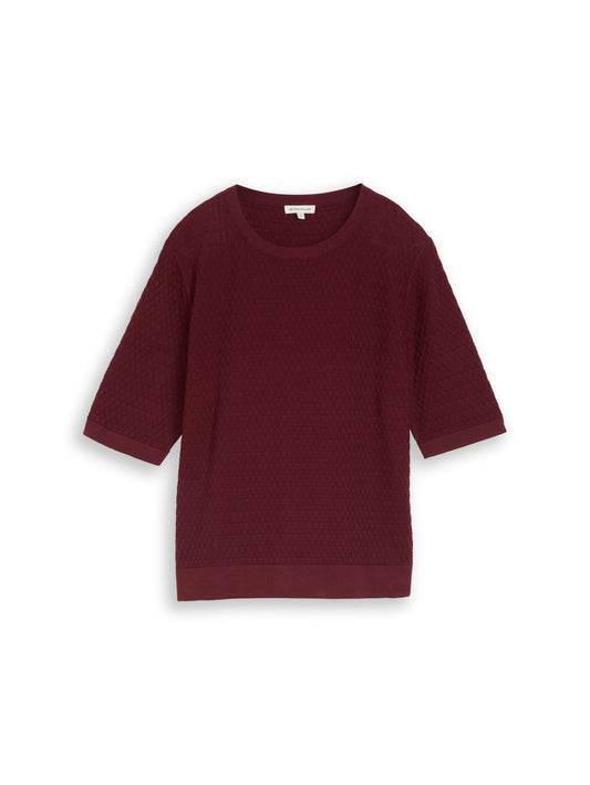 knit structured shortsleeve - 1052767
