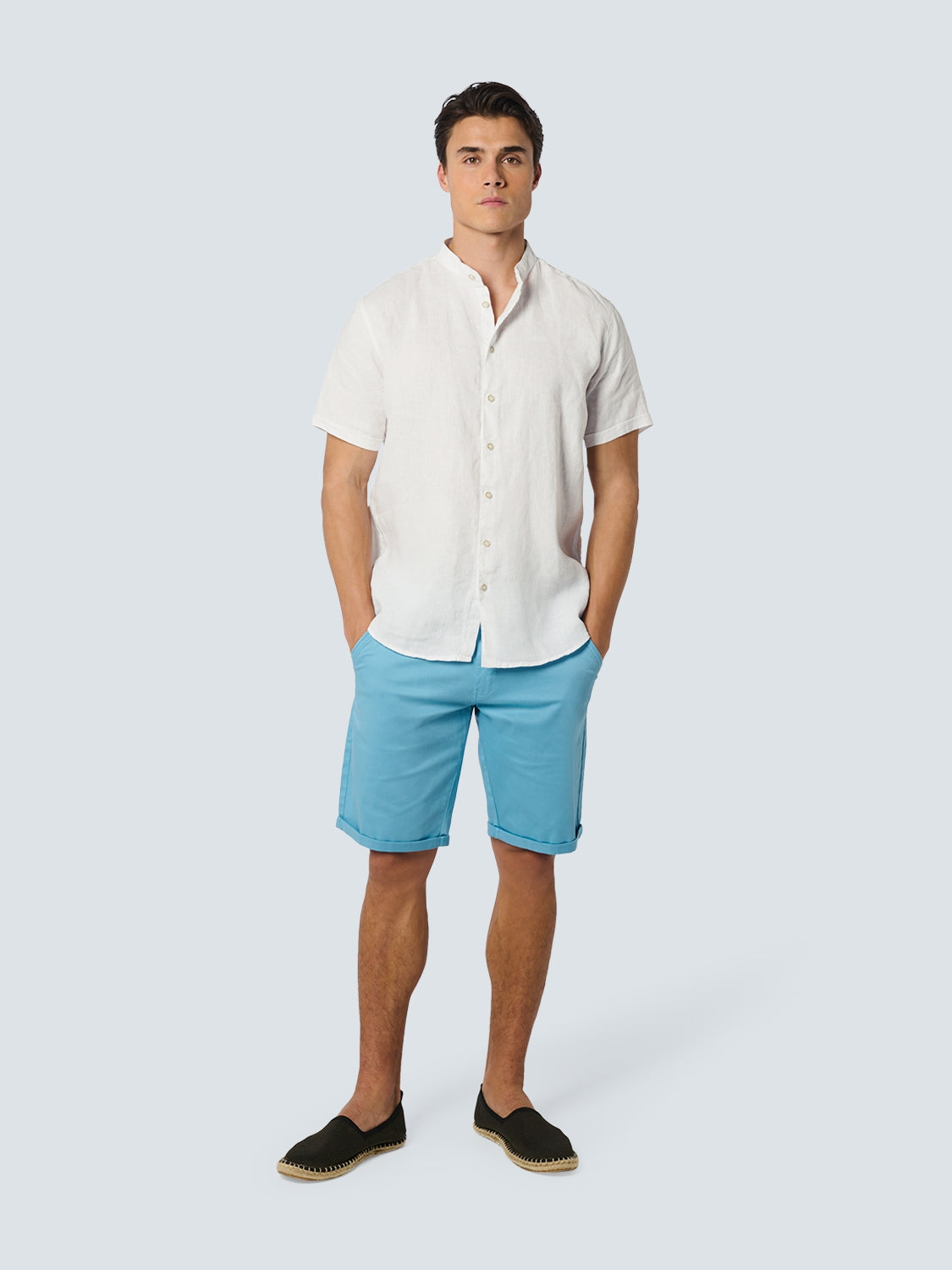 Shirt Short Sleeve Granddad Linen S - 23480337SN