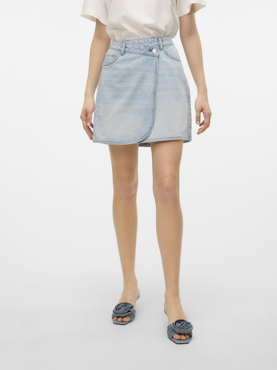 VMBETTY MR SHORT WRAP DENIM SKIRT G - 10307663