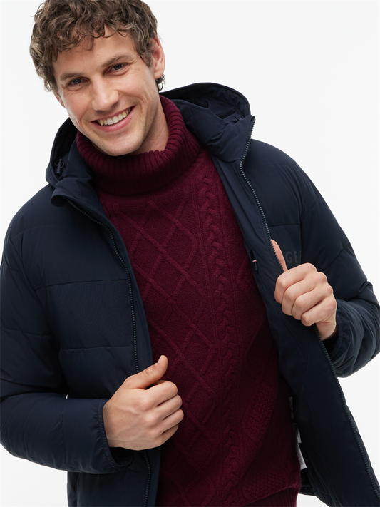 DETACHABLE HOODED BRANDED PUFFER - MW0MW45273
