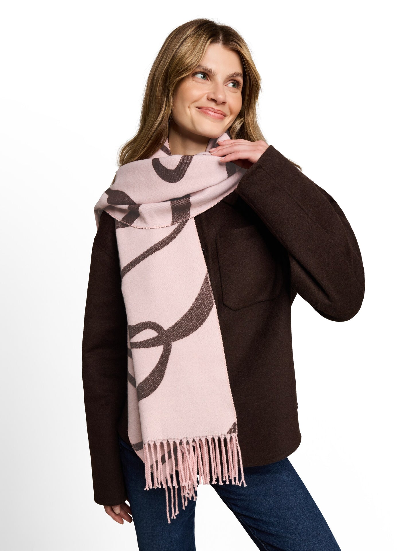 woven scarf with flowers - 1052820