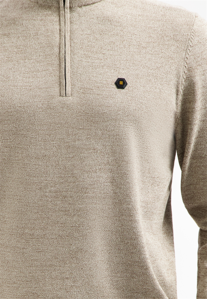 Pullover Half Zip 2 Coloured Melang - N2185