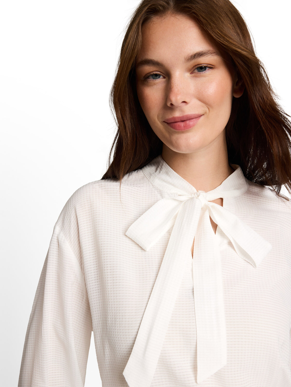 blouse with bow tie collar - 1052610