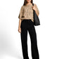 knit hairy printed batwing swe - 1052778