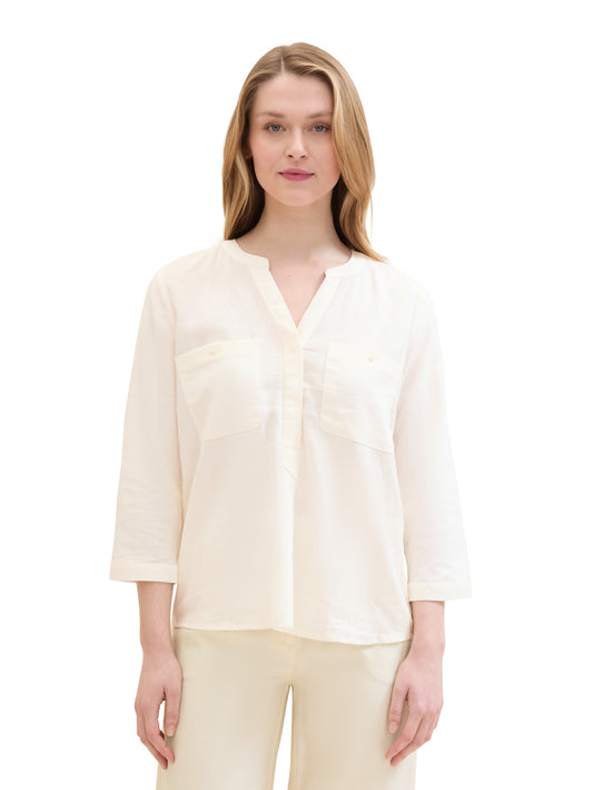 easy shape blouse with linen - 1041681