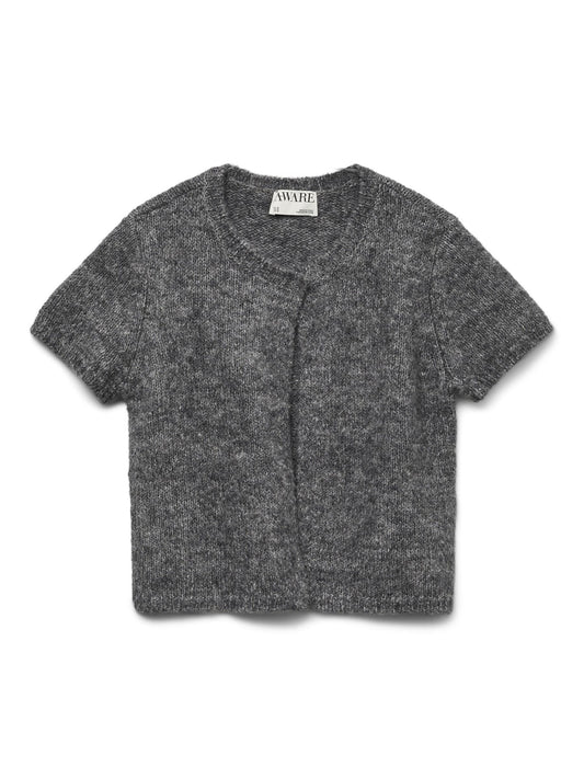 AWSILJA SS O-NECK SHORT KNIT CARDIG - 10329650