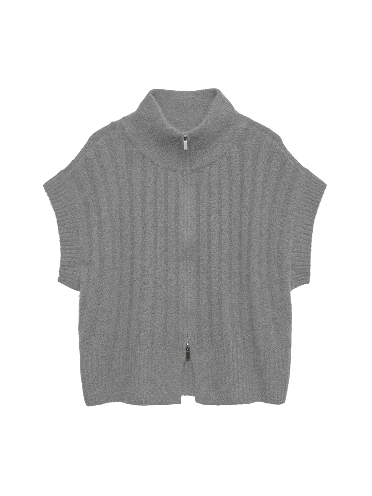 VMBANG RIB SL HIGHNECK ZIPPER VEST - 10347170