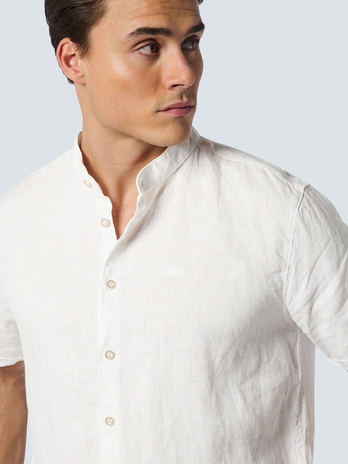 Shirt Short Sleeve Granddad Linen S - 23480337SN