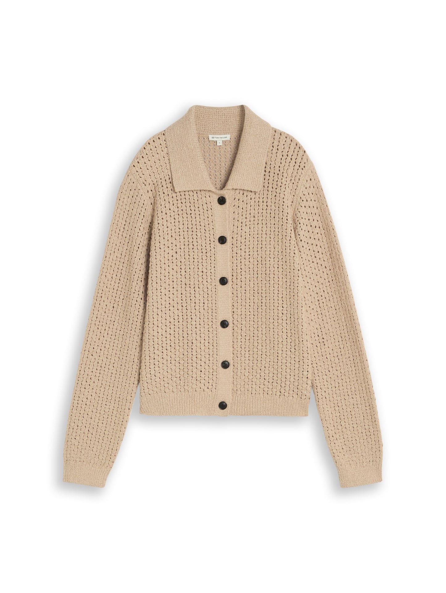 Knit cardigan with collar - 1051363