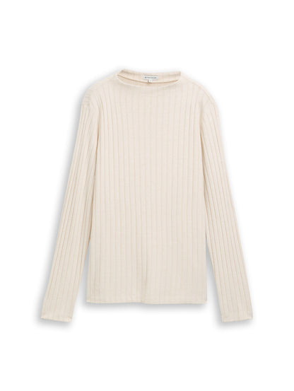 T-shirt cosy wide rib mock nec - 1048934