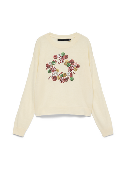 VMNEW GLITTER LS O-NECK PULL. XMAS - 10347076