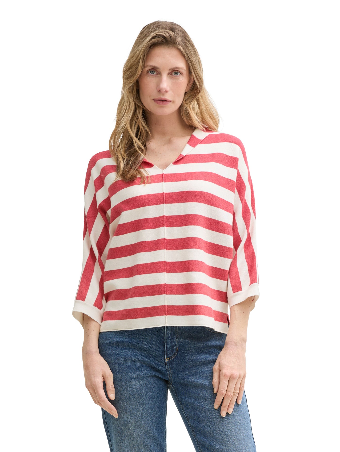 knit striped hoody - 1046023